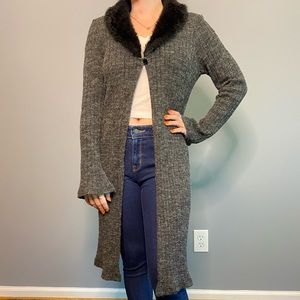 PerSeption Concept Women’s Long Cardigan with Fur